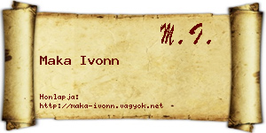 Maka Ivonn névjegykártya